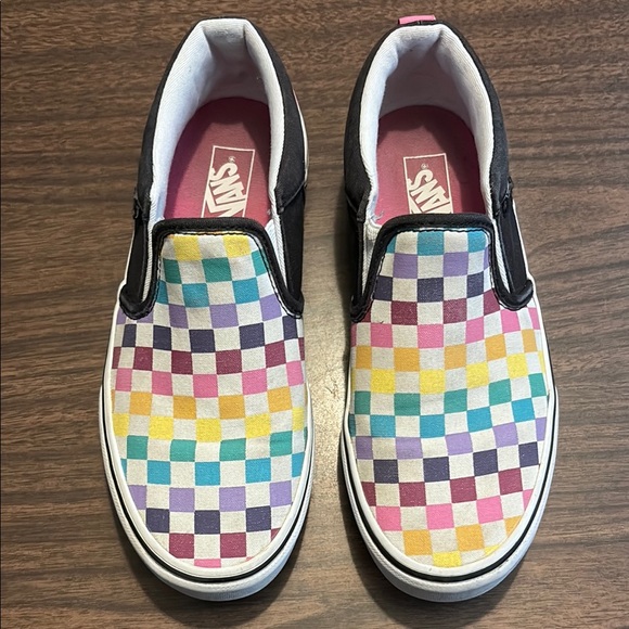 Vans Shoes - Vans Multicolored Checkered Missy 5 Slip On Shoes